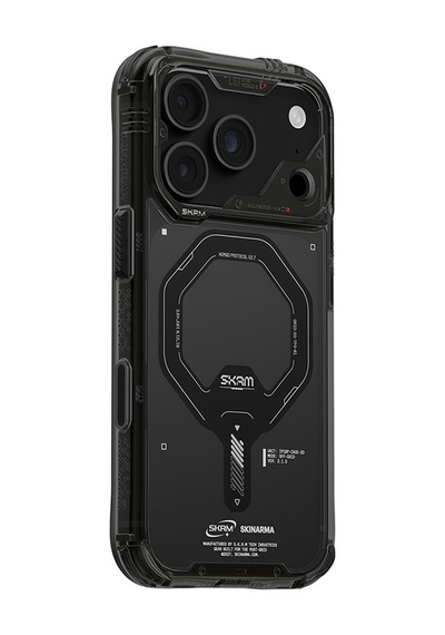 Apple Uyumlu iPhone 18 Pro Max Kılıf M-safe Şarj Özellikli Şeffaf Airbag Skinarma Saido Mag-charge Kapak Füme