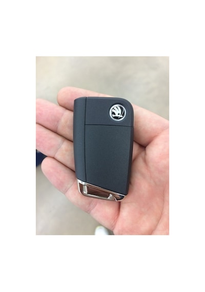 Skoda Anahtar Logosu 10mm Kumanda Logosu 1 Adet Siyah Yeni Logo