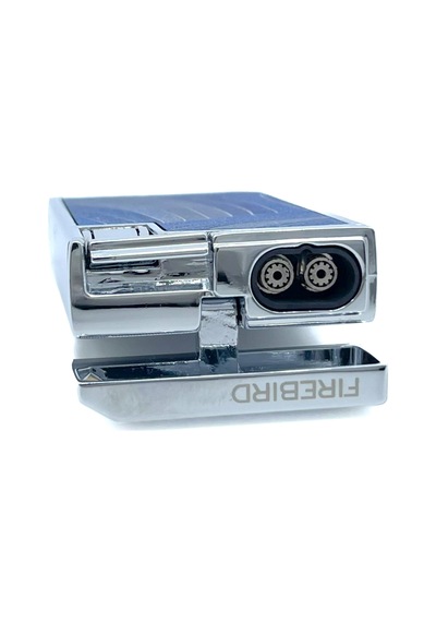 Firebird Parlak Krom Çift Torch Puro Çakmağı - Mavi Mavi