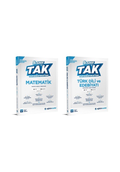 Eğitim Vadisi 2025 9. Sınıf Matematik + Edebiyat Tak Tam Anlatım Seti 2 Kitap