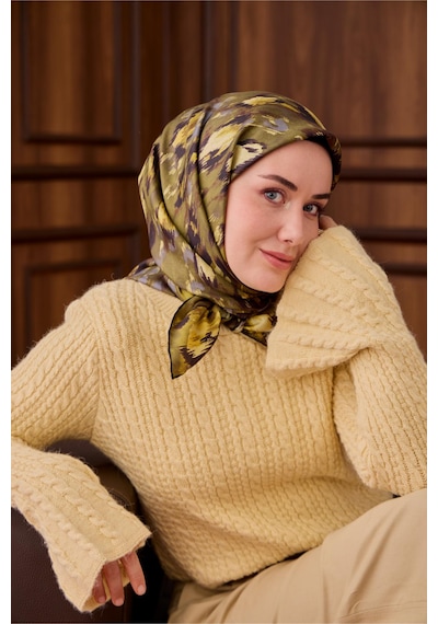 Silk Home Twill İpek Eşarp 11492-32 Haki Yeşili