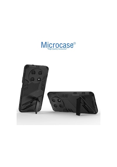 Microcase Huawei Nova Y90 Matrix Serisi Armor Standlı Kılıf-Siyah