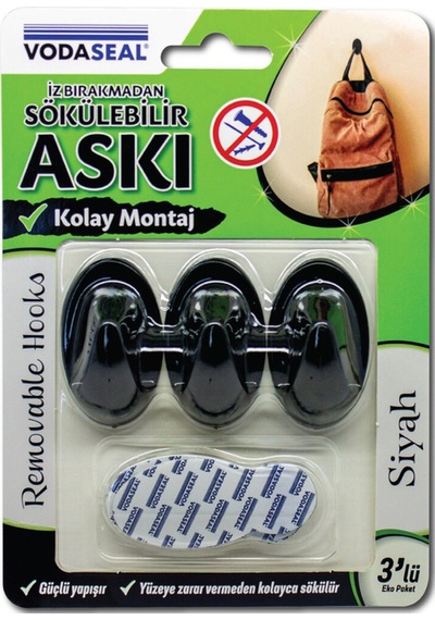 Vodaseal Sökülebilir Askı 3'lü Siyah