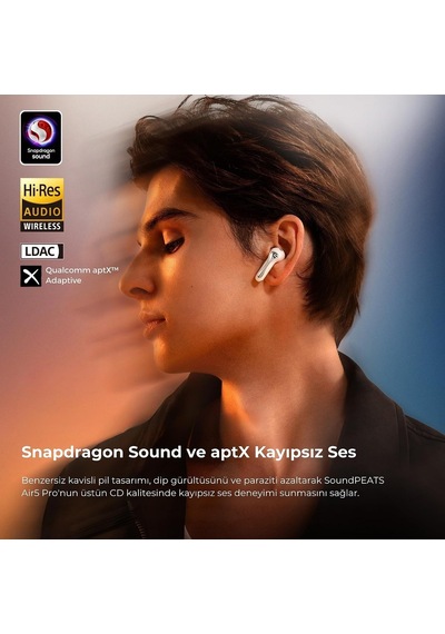 Air5 Pro Hi-res Ldac Anc Tws Kablosuz Bluetooth 5.4 Kulaklık Beyaz