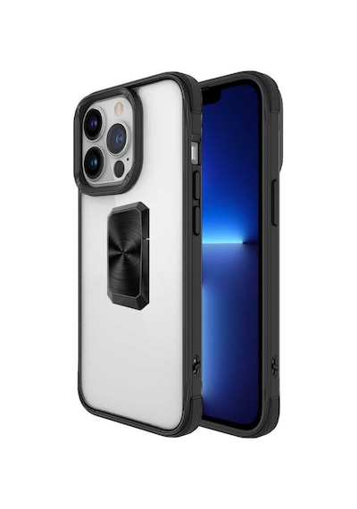 Apple Uyumlu iPhone 13 Pro Kılıf Charm Kısa Ipli Şeffaf Kapak Siyah
