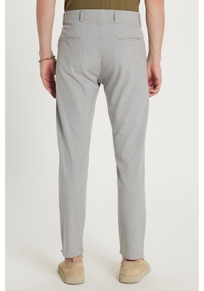 Tudors Erkek Slim Fit Dar Kesim Chino Yandan Cepli Pamuklu Gri Pantolon-35722 Gri