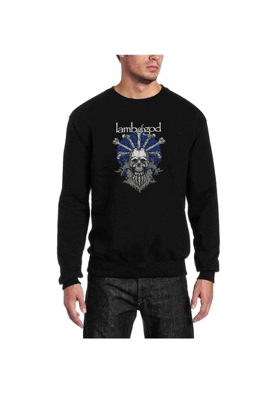 Lamb Of God Metal Rock Music Baskılı Siyah Erkek Sweatshirt (530968350)