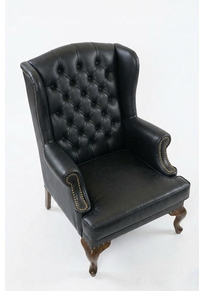 Crown Chester Klasik Ahşap Berjer Ceviz - Siyah
