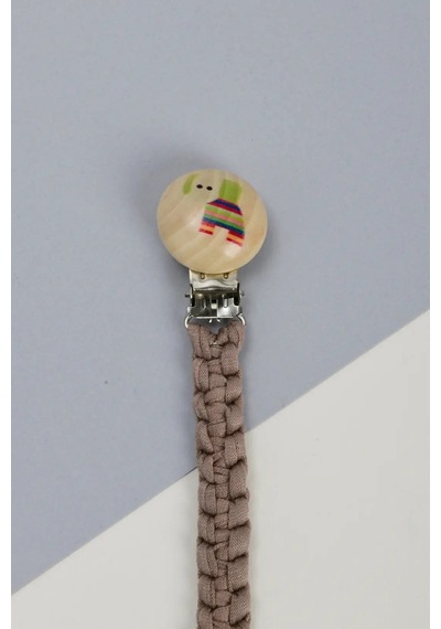 E&f Store El Örmesi Doğal Ahşap Emzik Askısı - Fil - Kahverengi