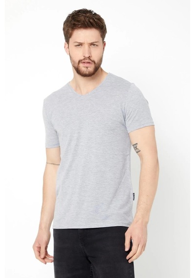 Comeor Erkek Çok Renkli T- Shirt Regular Fit Rahat Kesim V Yaka 5 Haki