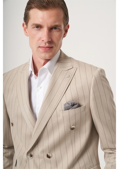 İmza Bej-vizon Kırlangıç Yaka Çizgili Kruvaze 6 Drop Slim Fit Tam Astar Esnek Takım Elbise 1001260286 Bej - Vizon İmza Bej-vizon Kırlangıç Yaka Çizgili Kruvaze 6 Drop Slim Fit Tam Astar Esnek Takım Elbise 1001260286 Bej - Vizon