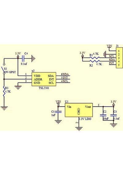 Gy-2561 Tsl2561 Kızılötesi Ve Görünür Işık Sensör Modülü Infrared Ir 40000 Lümen Parlaklık Aydınlık