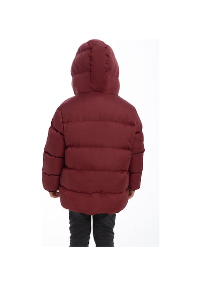 Erkek Çocuk Polarlı Kapüşonlu Su Geçirmez Rüzgara Dayanıklı Şişme Kışlık Mont & Kaban-28 Bordo