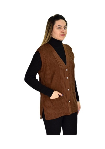 Kadın Cepli Triko Yelek Bgl-st03344 001