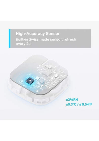 T310, Akıllı Sıcaklık Ve Nem Monitörü, Ücretsiz Veri Depolama, Gerçek Zamanlı Bildirimler, Pil Dahildir, Alexa Ve Google Home İle Çalışır, Hub Gereklidir Ayrıca Satılır