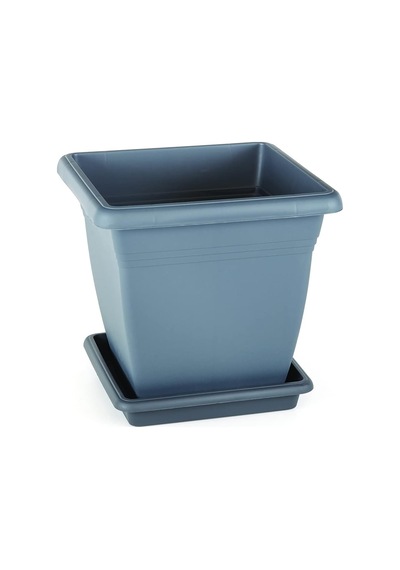 Serinova Vk05 Villa Kare Saksı No:5 Tabaklı 50 Cm, 64 Litre Antrasit