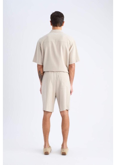 Defacto Relax Fit Yazlık Keten Karışımlı Şort D8835ax25smbg751 Bej
