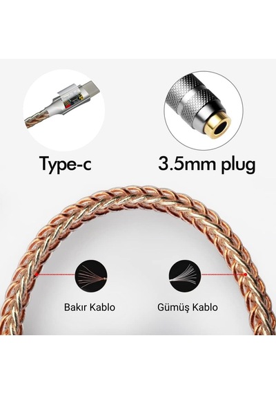 Klasse Type-c - 3.5 Cx31993 Max97220 Çip Hifi Dac Ses Kartı Kulaklık Kablosu Usb Başlık