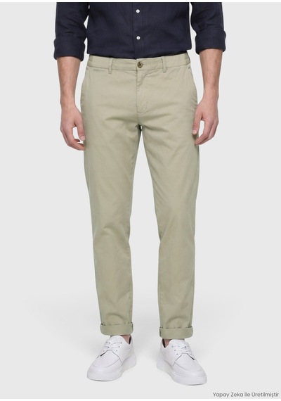 Ramsey Açık Haki Düz Dokuma Jogging Fit Casual Pamuk Karışımlı Pantolon açık Haki light Khaki