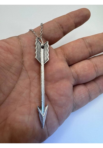 Ok Figürlü Kolye 60 Cm Zincirli Çok renkli