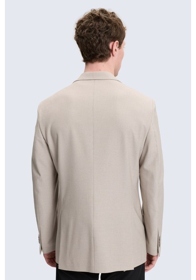 Hatemoğlu Bej Slim Fit Mono Yaka Klasik Ceket