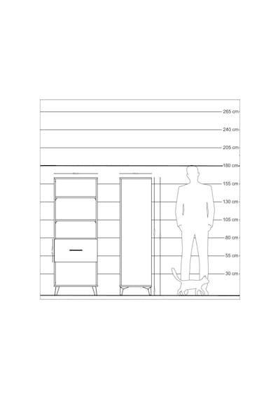 Hyperion Dolap 3 Raflı Tek Çekmeceli 60x44x163 Çam-aytaşı Çam