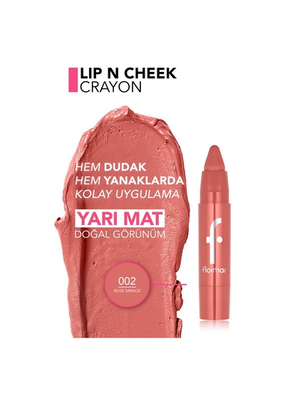 Lip & Cheek Yüksek Pigmentli Kremsi Yarı Mat Bitişli Crayon 8682536121477 002rosemırage