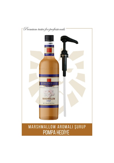Simonelli Kahve ve Kokteyl Şurubu Marshmallow Aromalı 700 ML + Pompa