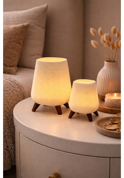 Pilli 2'li Led Mumlu Modern Dekoratif Mini Masaüstü Lambası Sunumluk Ve Masaüstü Dekoratif Işık Beyaz