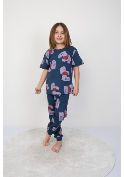 %100 Pamuk Yazlık Kısa Kollu Terletmeyen Yumuşak Kumaşlı Kız Çocuk Pijama Takımı Lacivert %100 Pamuk Yazlık Kısa Kollu Terletmeyen Yumuşak Kumaşlı Kız Çocuk Pijama Takımı Lacivert