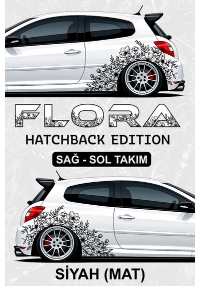 Flora Hatchback Edıtıon Sticker Kaplama Siyahmat - 864811982
