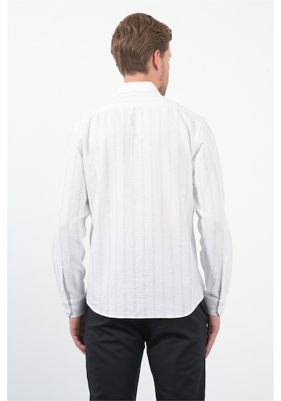 İmza Beyaz-antrasit Yumuşak Yaka Uzun Kol Slim Fit Pamuklu Gömlek 1004260260 Beyaz - Antrasit