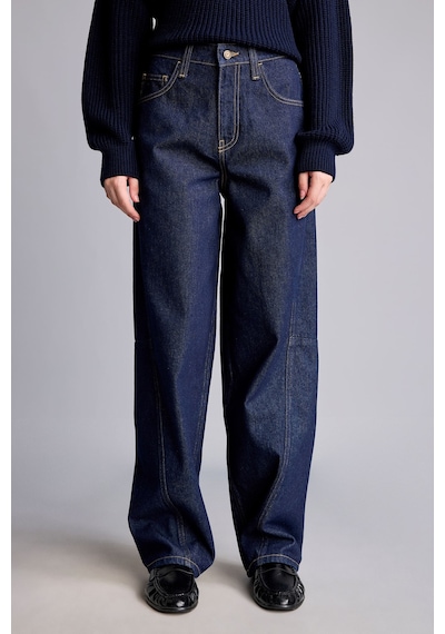 Defacto Yüksek Bel Barrel Fit Jean Pantolon H6943ax26aunm82 Mavi-nm82