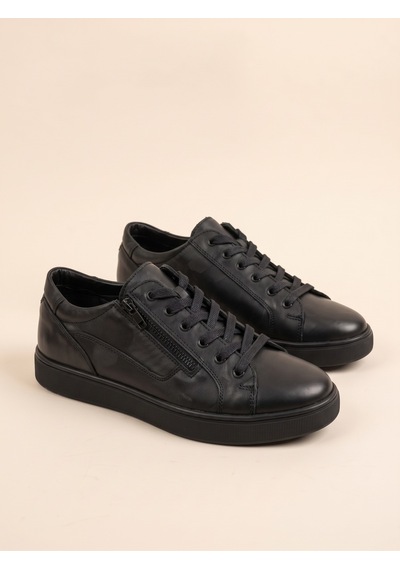 Bafaş 032043ml Siyah Katmanlı Panelli Bağcıklı Sneaker