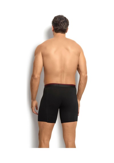 Jiber Erkek Siyah Pamuklu Likralı 3 Lü Boxer 268
