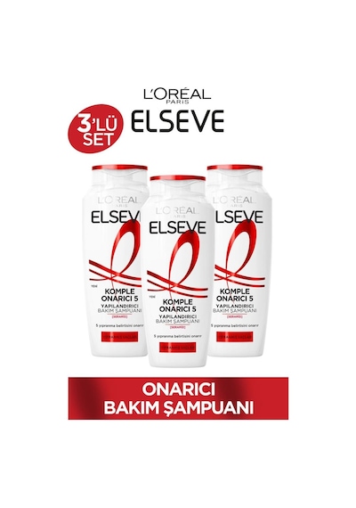 L'Oreal Paris Elseve Komple Onarıcı 5 Yapılandırıcı Bakım Şampuanı 3 x 300 ML