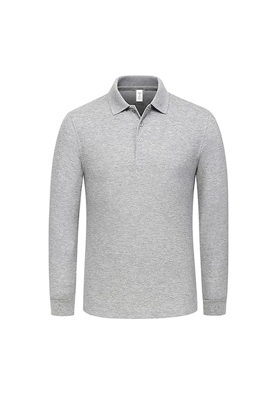 Tezzgelsin Erkek Çocuk Uzun Kol Polo Yaka Okul T-shirt Gri