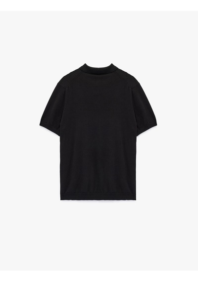 Koton Regular Fit Kol Detaylı Düğmeli Polo Yaka Kısa Kollu Triko Tişört Siyah 6sam70005ht Siyah Koton Regular Fit Kol Detaylı Düğmeli Polo Yaka Kısa Kollu Triko Tişört Siyah 6sam70005ht Siyah