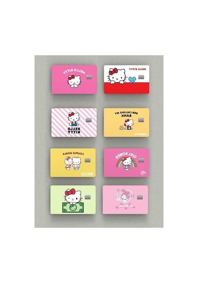 8'li Desenli Sticker Seti, Kredi Kartı Kaplamaları Abanoz