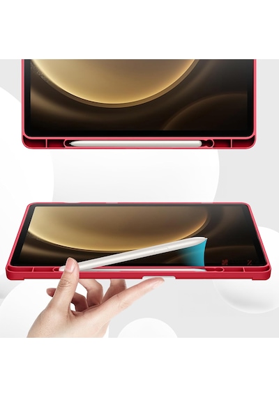 Samsung Galaxy  Uyumlu Tab  S10 Plus X820 12.4 İnç Kılıf  Premium Silikon Kalem Bölmeli Smart Case Kapaklı Kılıf