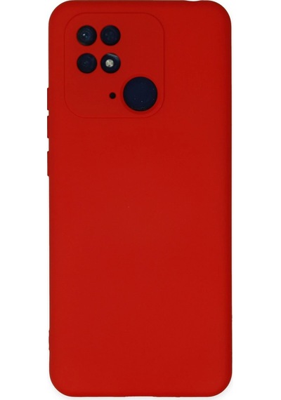 Gld-spt- Newface Xiaomi Redmi 10c Kılıf Nano İçi Kadife Silikon - Kırmızı