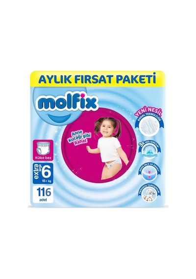 Pants Bebek Bezi 6 Beden E.large Aylık Fırsat Paketi 58 Adet X 2 116 Adet 6