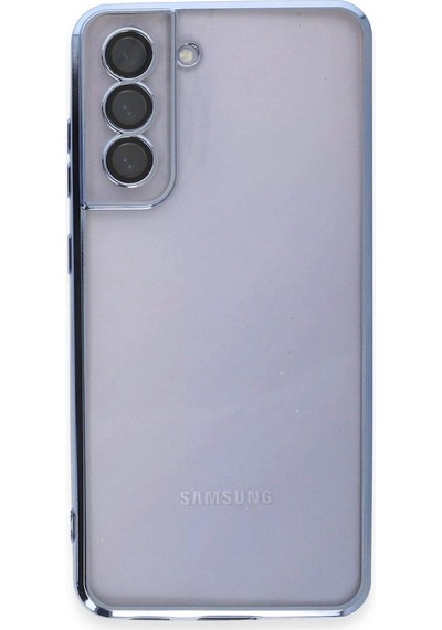 Tedar Samsung Galaxy Uyumlu S21 Fe Kılıf Razer Lensli Silikon - Açık Mavi Najmaddin standart
