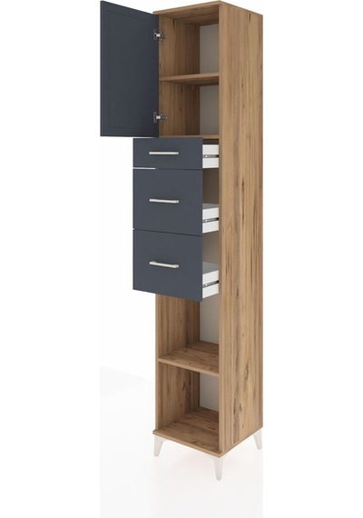 Hyperion Dolap 3 Raflı 3 Çekmeceli Tek Kapaklı 44x44x243 Çam-... Çam Hyperion Dolap 3 Raflı 3 Çekmeceli Tek Kapaklı 44x44x243 Çam-... Çam