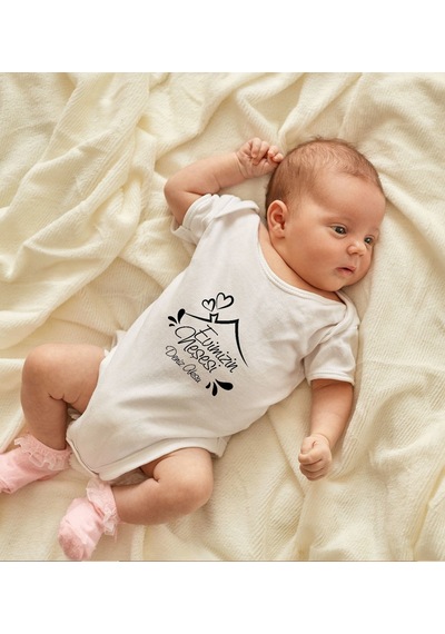 Bk Gift Bk Kids İsimli Evimizin Neşesi Tasarımlı Bebek Body Zıbın - Model 1 0-3 Ay Sarı