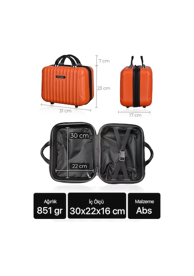 Polo Sky Class Unisex Turuncu Makyaj Çantası El Valizi