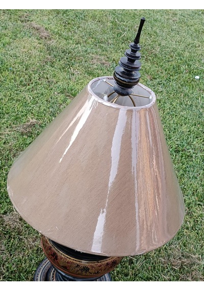 Fil Motifli Ahşap Abajur 95cm