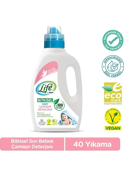 Life By Fakir Baby Bitkisel Çamaşır Deterjanı 2000ml 2 Adet