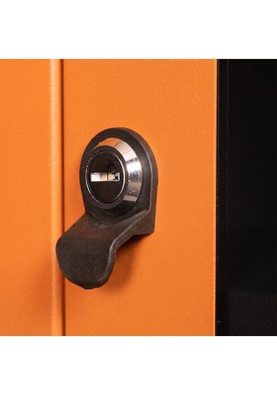 Alfafonet Ziglat Serisi Kilitli Metal Home Office Dolabı Cam Kapaklı Turuncu Ral 2004 450x600x450 Mm
