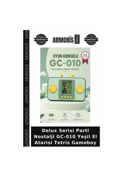 Delux Serisi Parti Nostalji Gc-010 Yeşil El Atarisi Tetris Gameboy